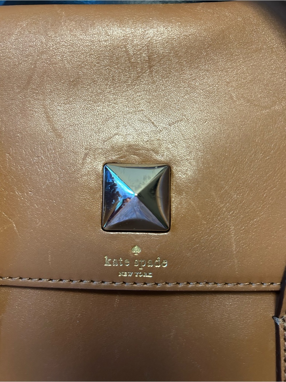 kate spade Tan Leather Top-Handle Satchel with Star Accent - Picture 3 of 8
